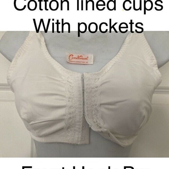 Bra Front Closure Leisure Cotton Pocket to add Pads or sleep 34,36 # 1582 Airway - Picture 1 of 6